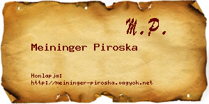 Meininger Piroska névjegykártya